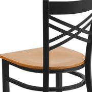 Black X Chair-Nat Seat