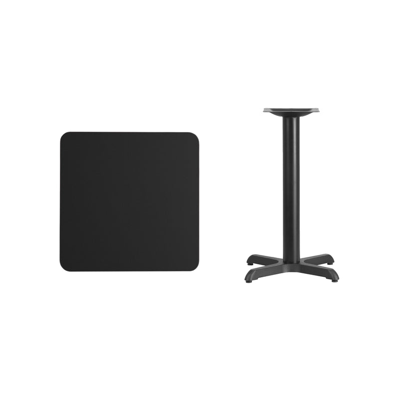 24SQ Black Table-22x22 X-Base
