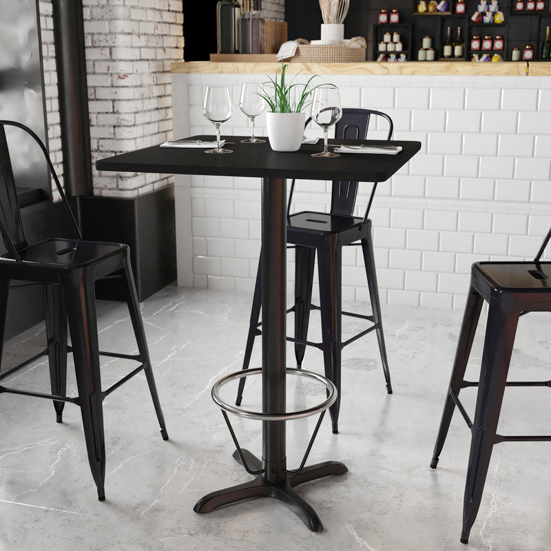 30SQ Black Table-22x22 X-Base