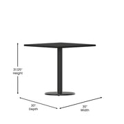 30SQ Black Table-18RD Base