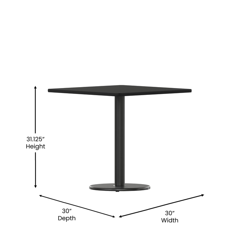 30SQ Black Table-18RD Base