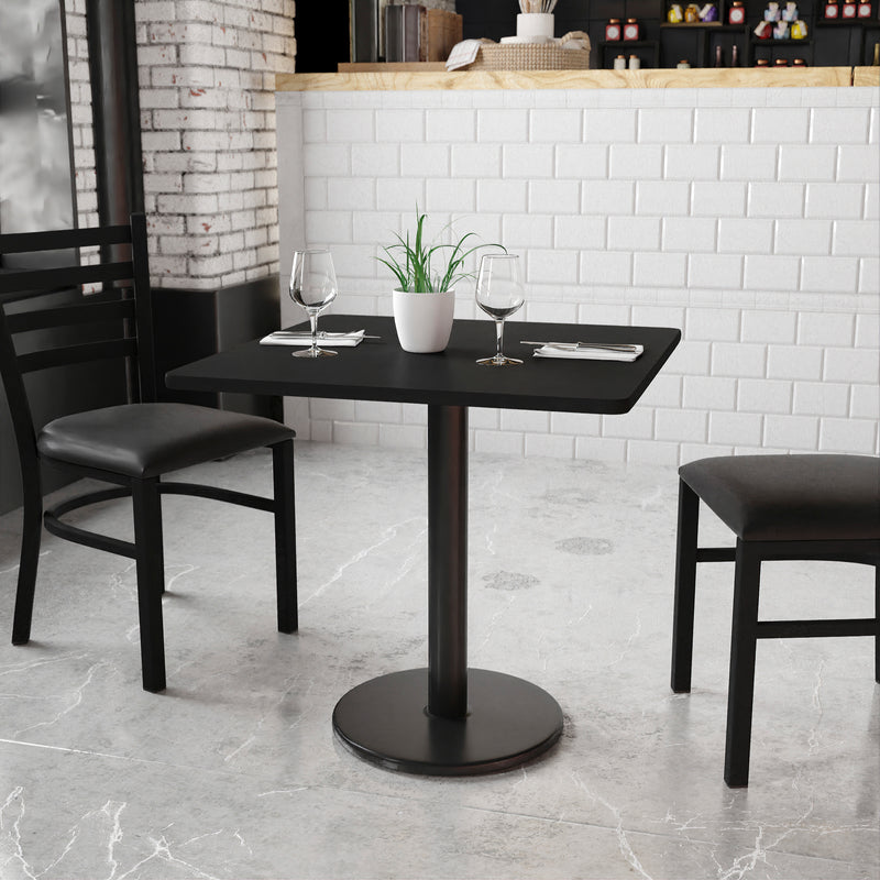30SQ Black Table-18RD Base
