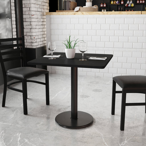 30SQ Black Table-18RD Base