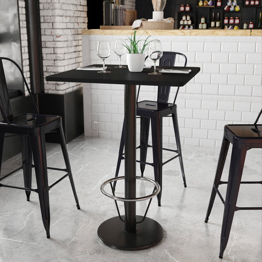 30SQ Black Table-18RD Base