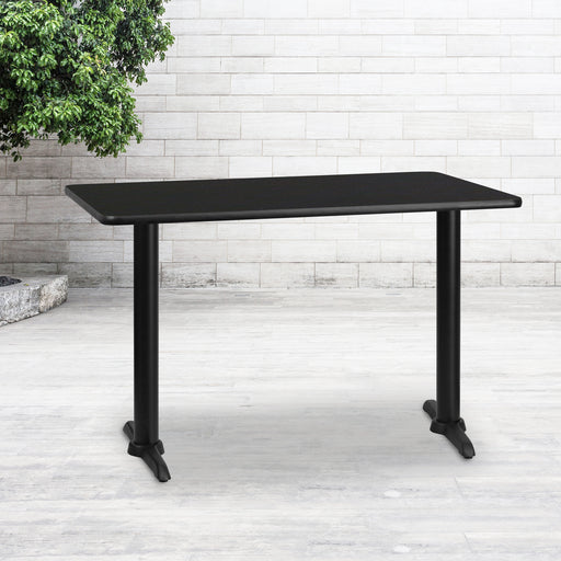 30x48 Black Table-5x22 T-Base