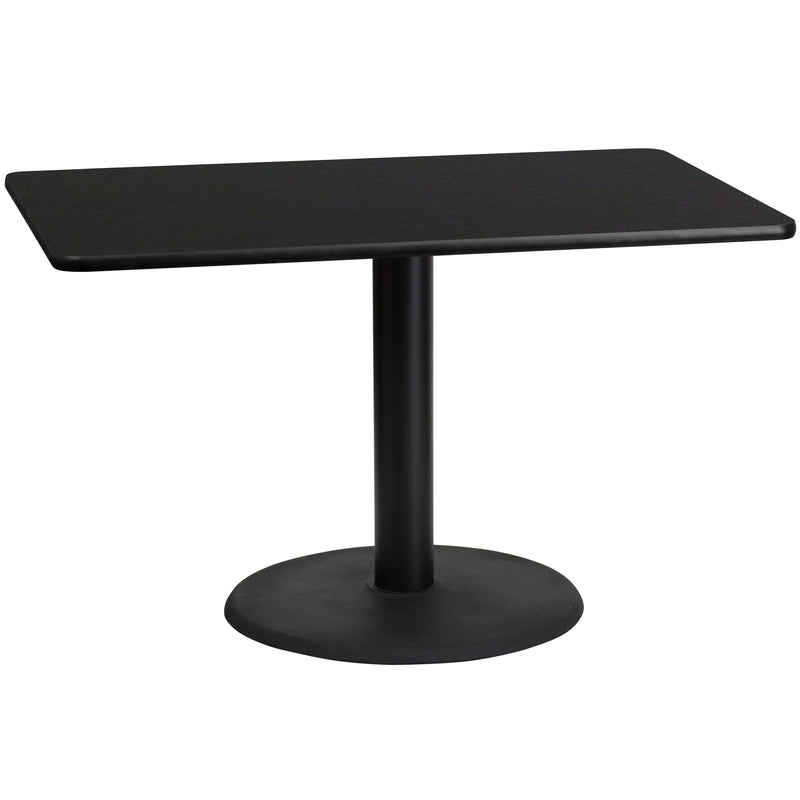 30x48 Black Table-24RD Base