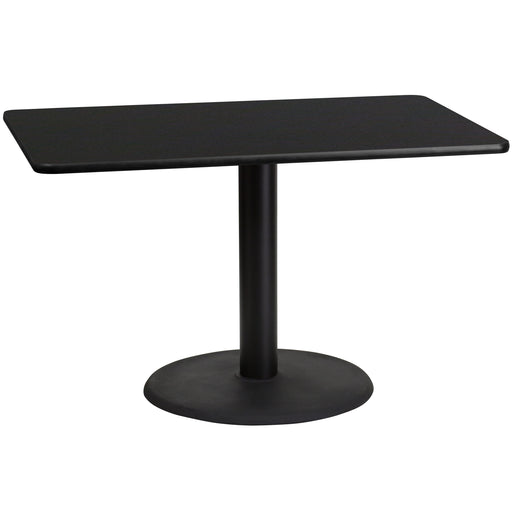 30x48 Black Table-24RD Base