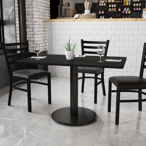 30x48 Black Table-24RD Base