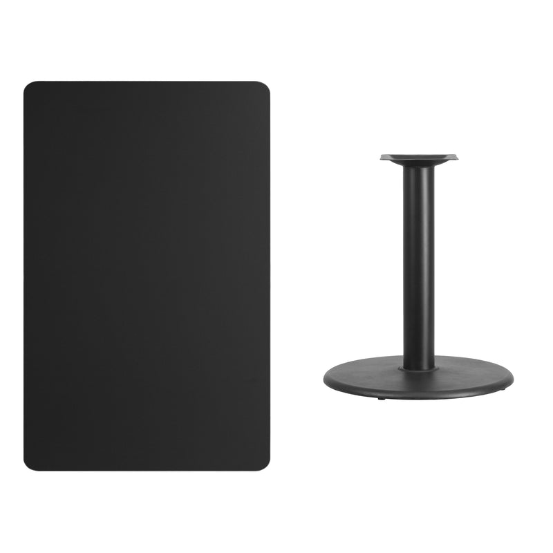 30x48 Black Table-24RD Base