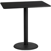 30x48 Black Table-24RD Base