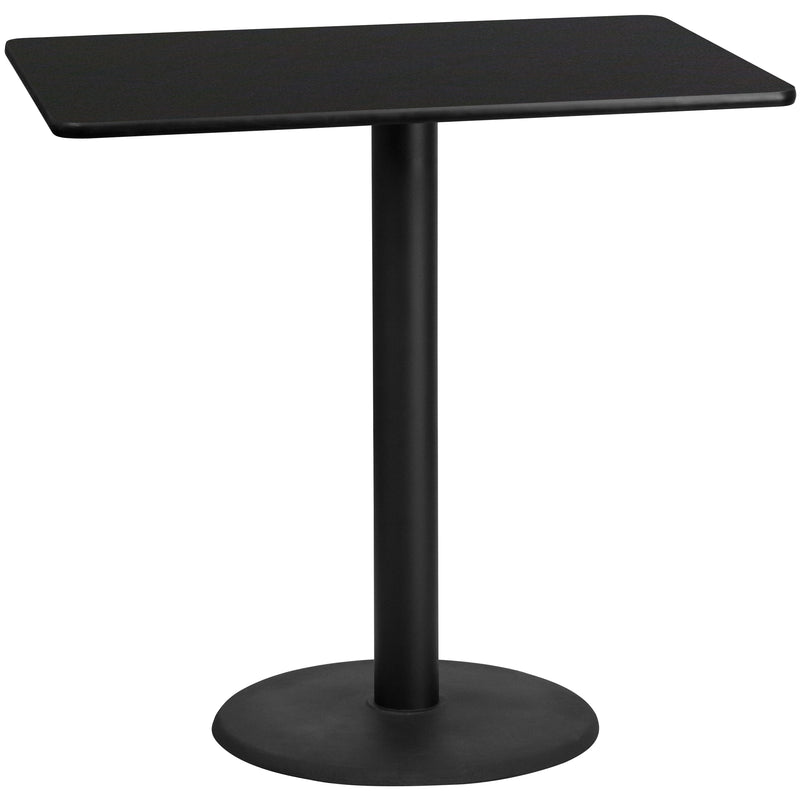 30x48 Black Table-24RD Base