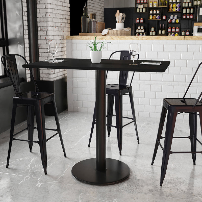30x48 Black Table-24RD Base