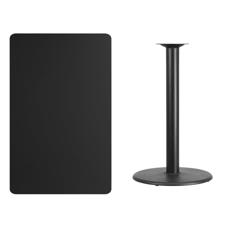 30x48 Black Table-24RD Base