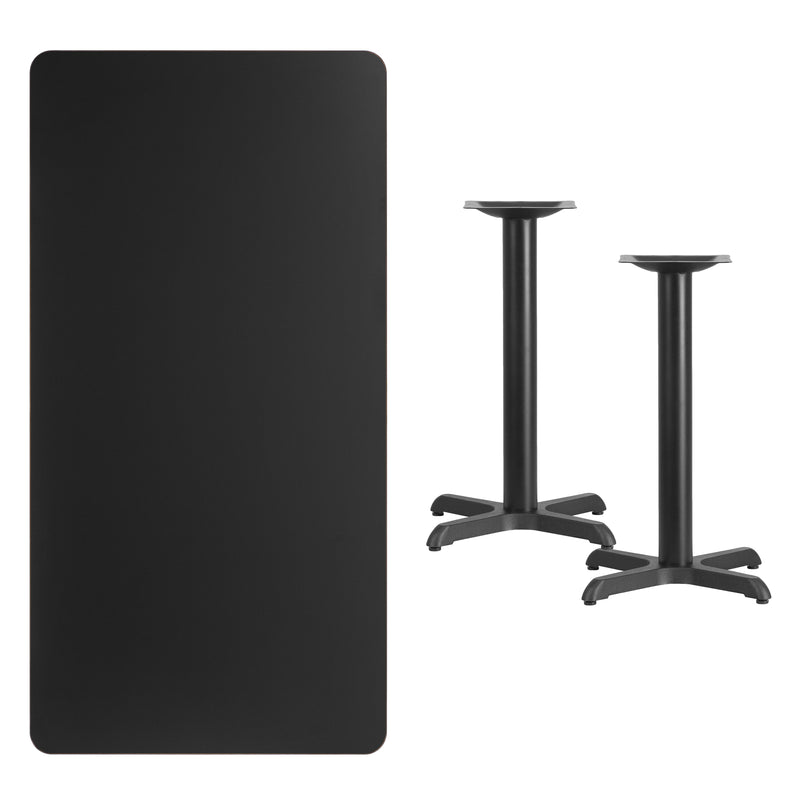 30x60 Black Table-22x22 X-Base