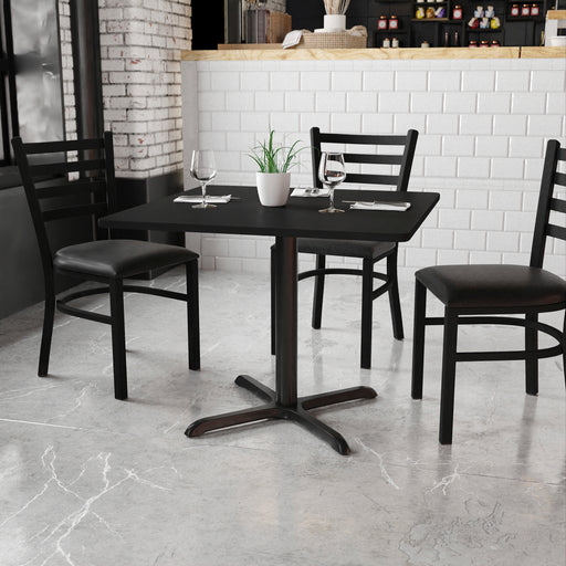 36SQ Black Table-30x30 X-Base