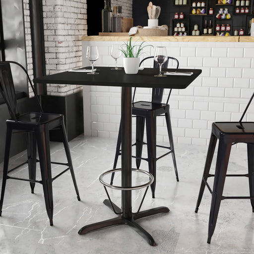36SQ Black Table-30x30 X-Base