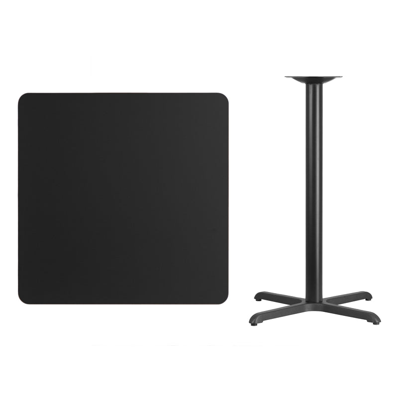 36SQ Black Table-30x30 X-Base