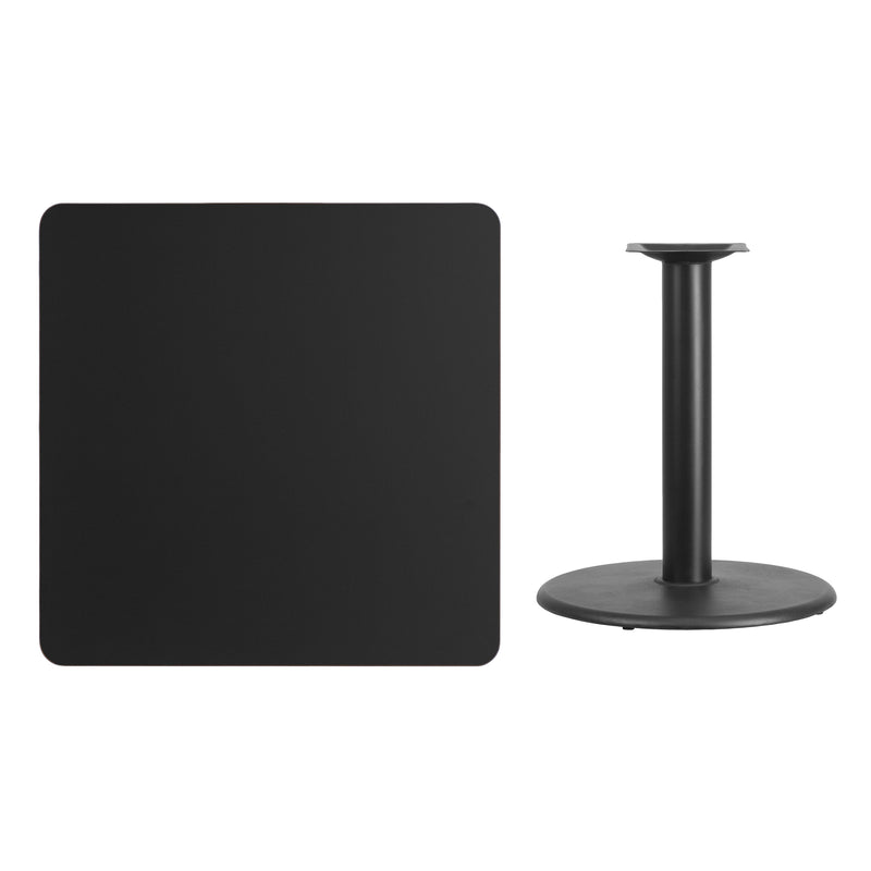 36SQ Black Table-24RD Base