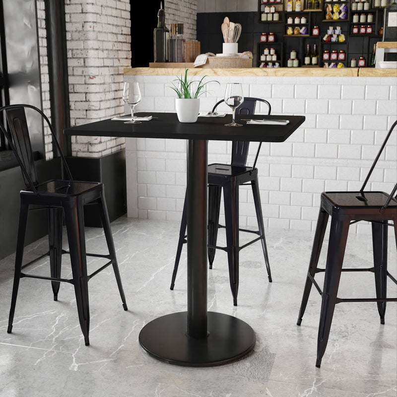 36SQ Black Table-24RD Base