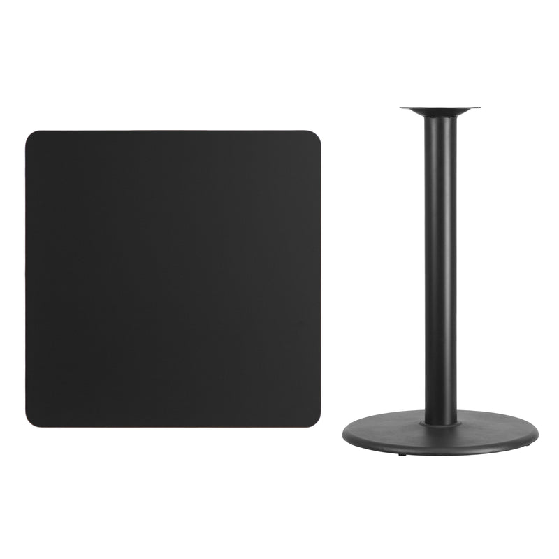 36SQ Black Table-24RD Base