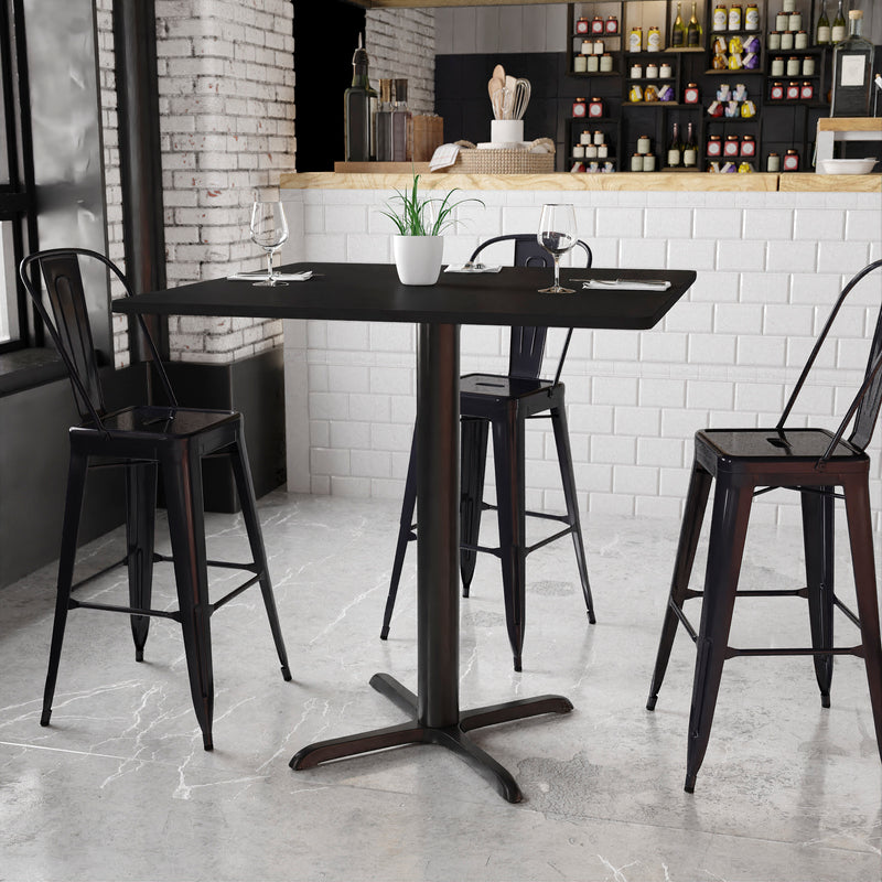 42SQ Black Table-33x33 X-Base