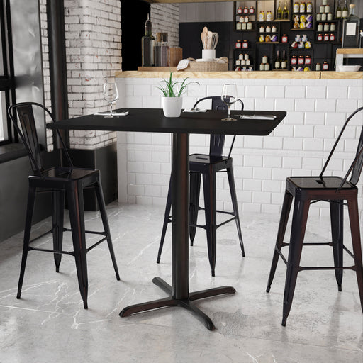 42SQ Black Table-33x33 X-Base
