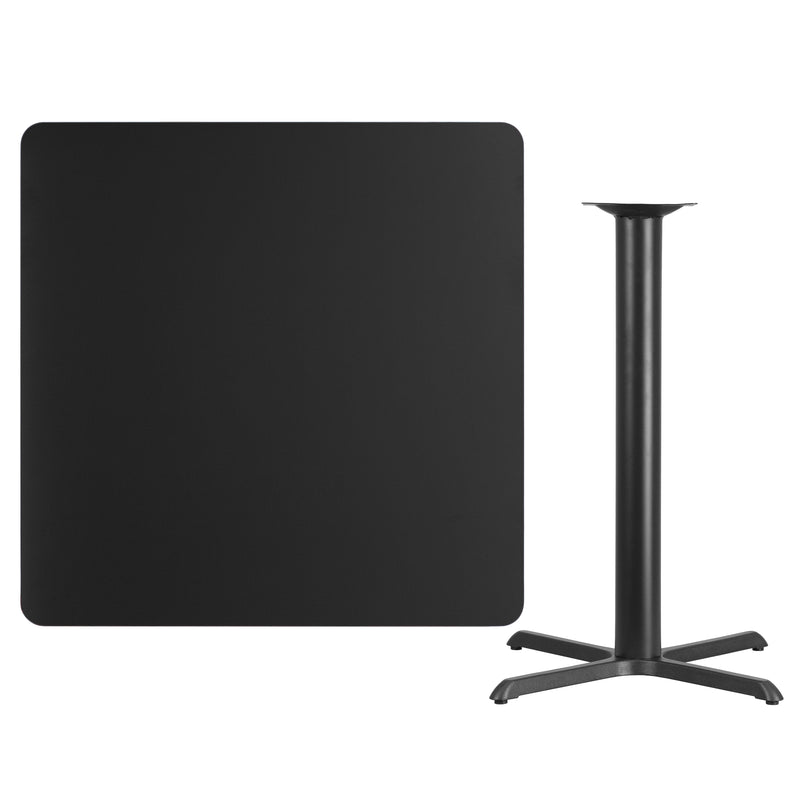 42SQ Black Table-33x33 X-Base