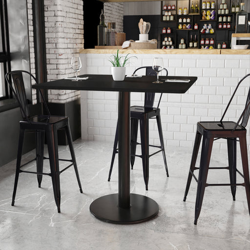 42SQ Black Table-24RD Base