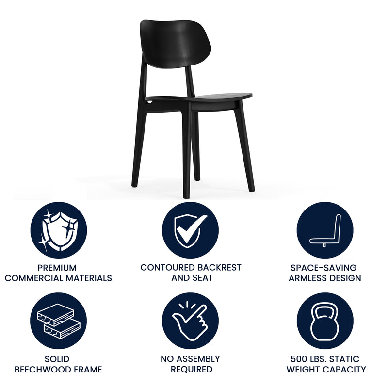 Black Wood Dining Chair