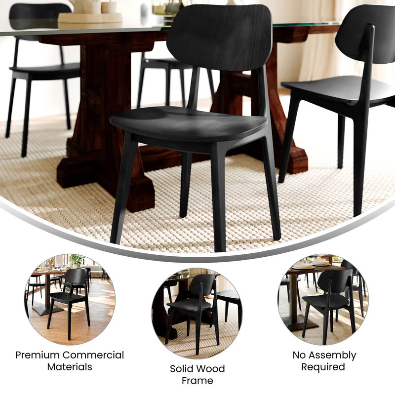 Black Wood Dining Chair