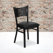 Black Coffee Chair-Black Seat