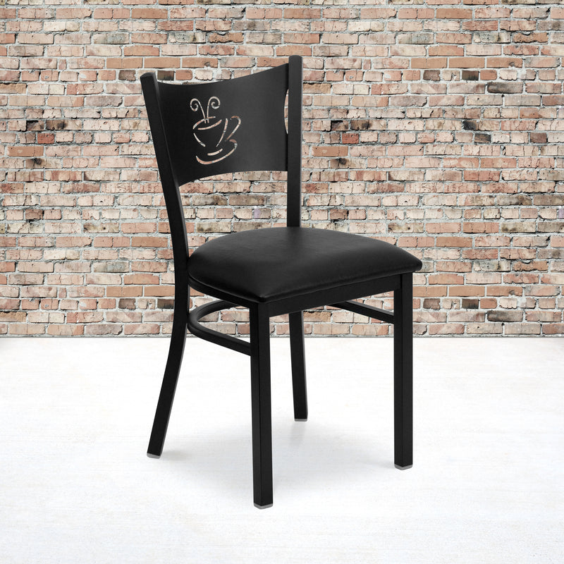 Black Coffee Chair-Black Seat