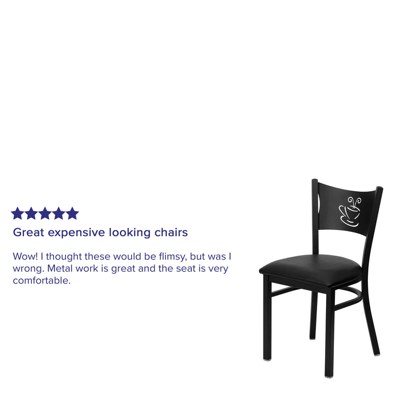 Black Coffee Chair-Black Seat
