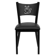 Black Coffee Chair-Black Seat