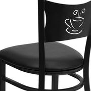 Black Coffee Chair-Black Seat