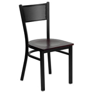 Black Grid Chair-Mah Seat