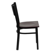Black Grid Chair-Mah Seat
