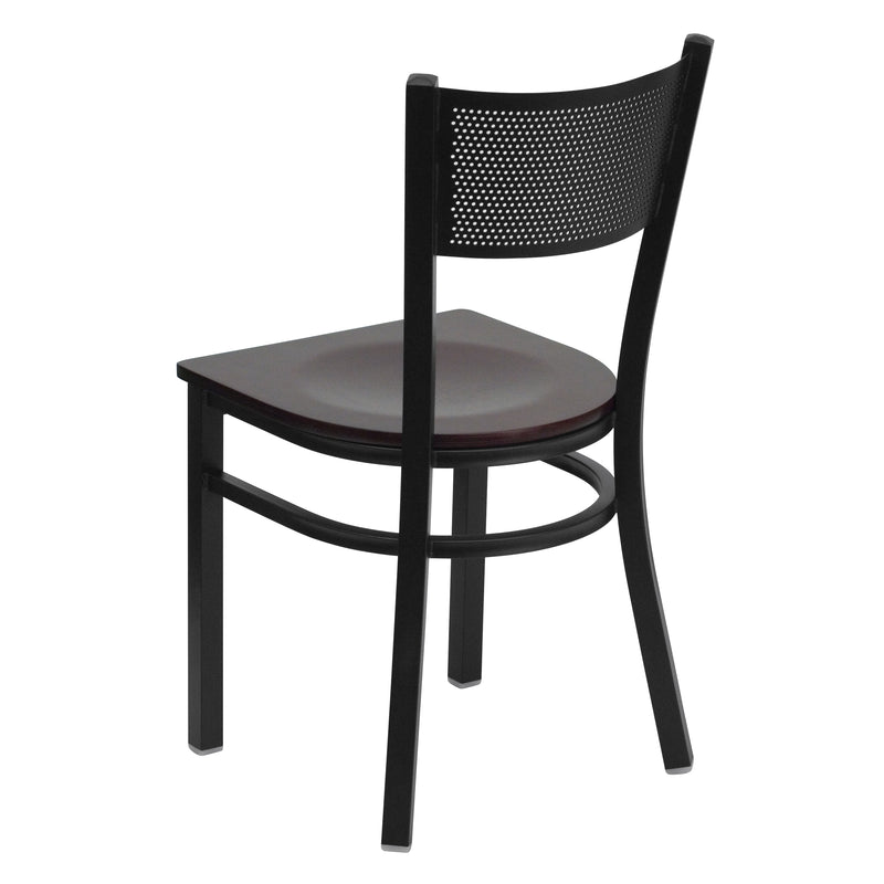 Black Grid Chair-Mah Seat