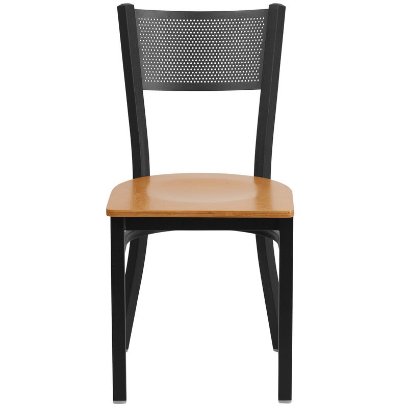 Black Grid Chair-Nat Seat