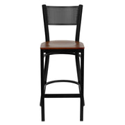 Black Grid Stool-Cherry Seat
