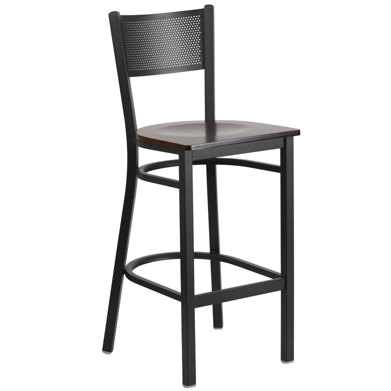 Black Grid Stool-Wal Seat