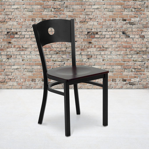 Black Circle Chair-Mah Seat