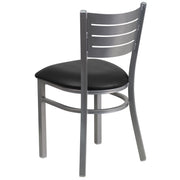 Silver Slat Chair-Black Seat