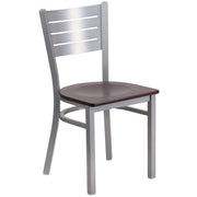 Silver Slat Chair-Mah Seat