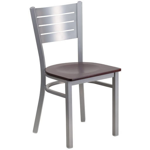 Silver Slat Chair-Mah Seat
