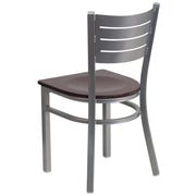 Silver Slat Chair-Mah Seat