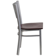 Silver Slat Chair-Mah Seat
