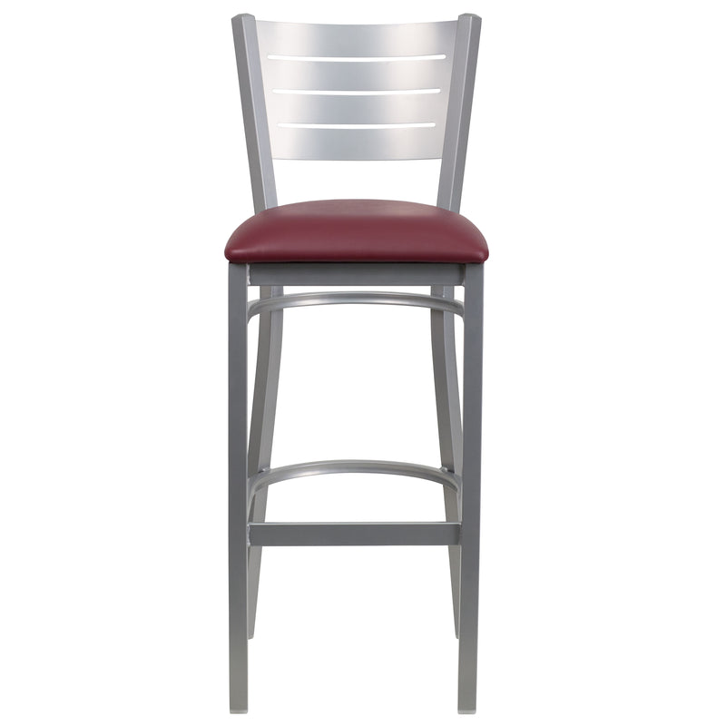 Silver Slat Stool-Burg Seat