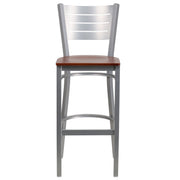 Silver Slat Stool-Chy Seat