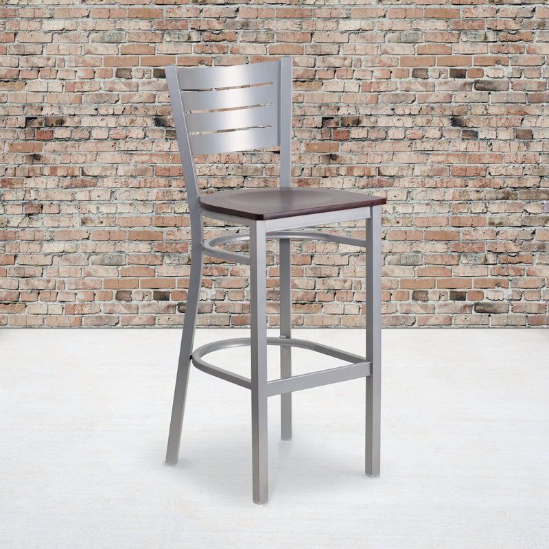 Silver Slat Stool-Mah Seat